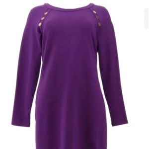 Iman ponte knit dress purple size 1X